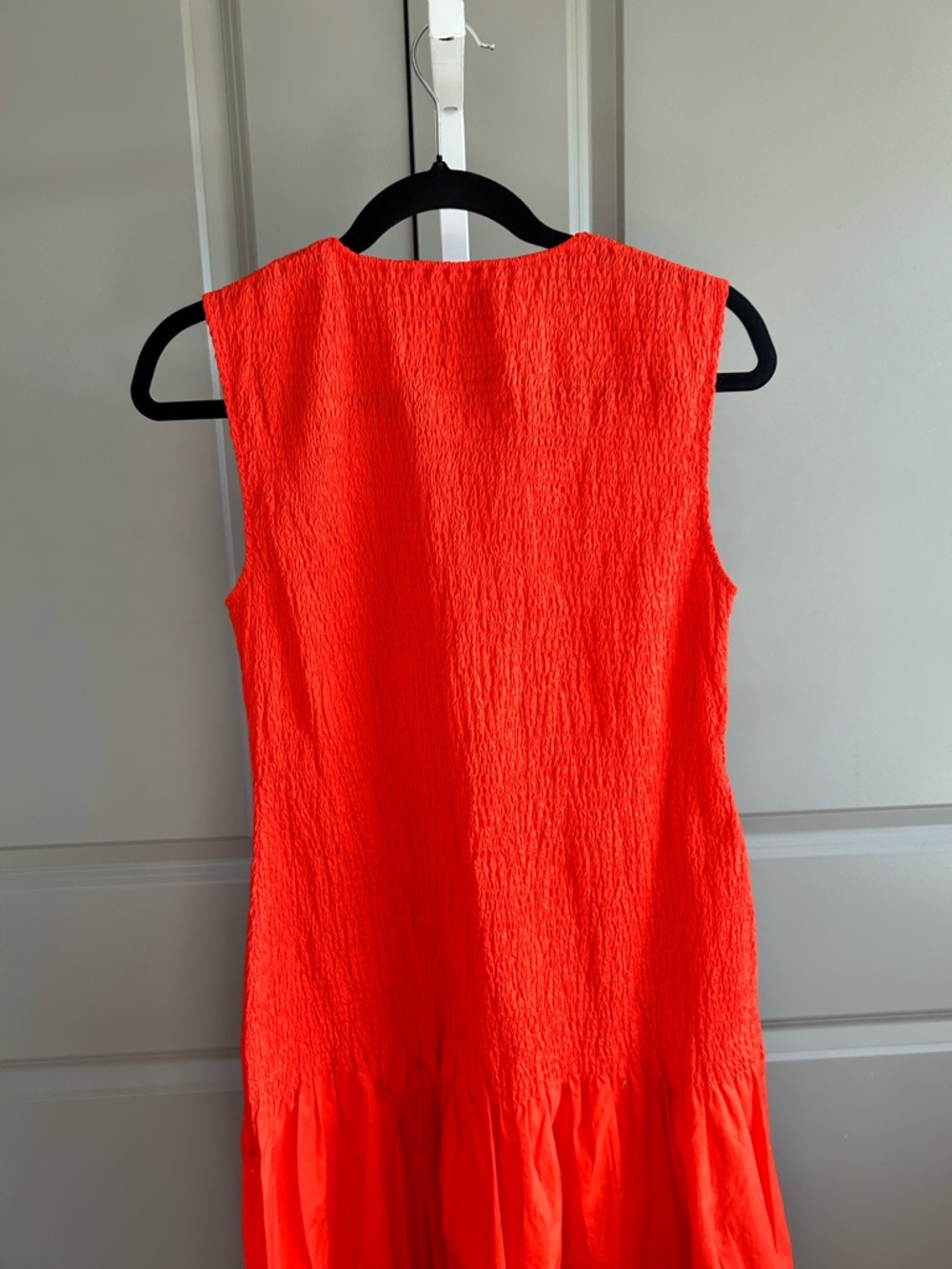 Reiss Annabel Petite Cotton Shirred Midi Dress Size 8 Coastal Chic Old Money #92 - Picture 5 of 10